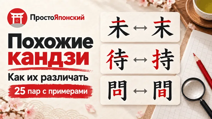 Похожие кандзи и как их различать: 25 пар с примерами