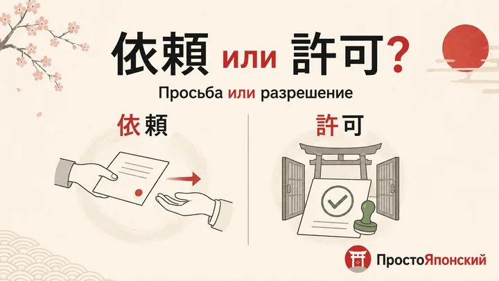 Разница между 依頼 и 許可 в японском языке